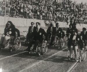 Carmen Riu and Rita Granada, influential women in sports during the parade of the Spanish Paralympic team