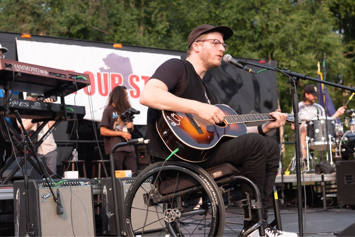 wheelchair musician during a concert